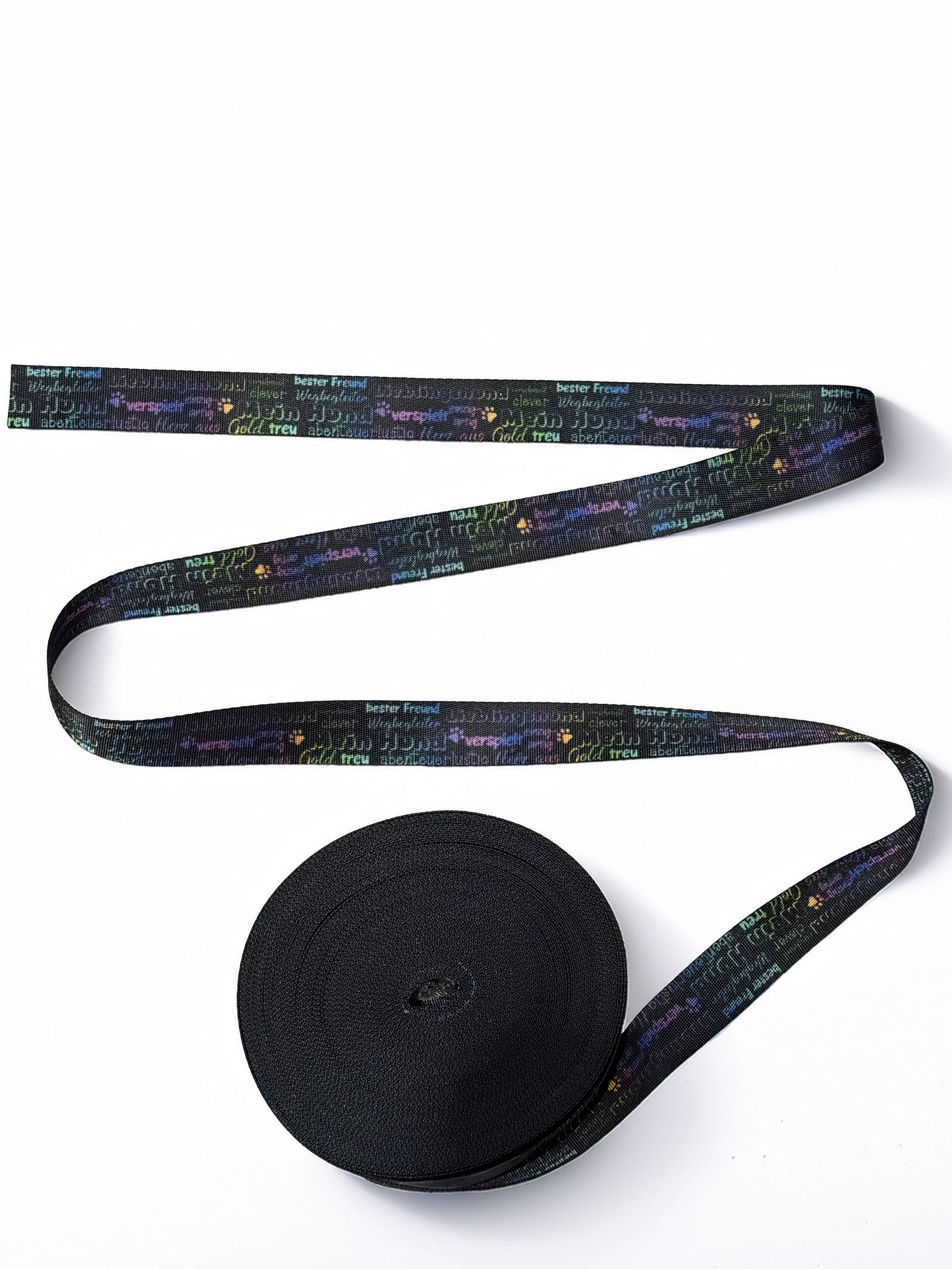 Gurtband Mein Hund Bunt – 25 mm Polyester, beidseitig bedruckt