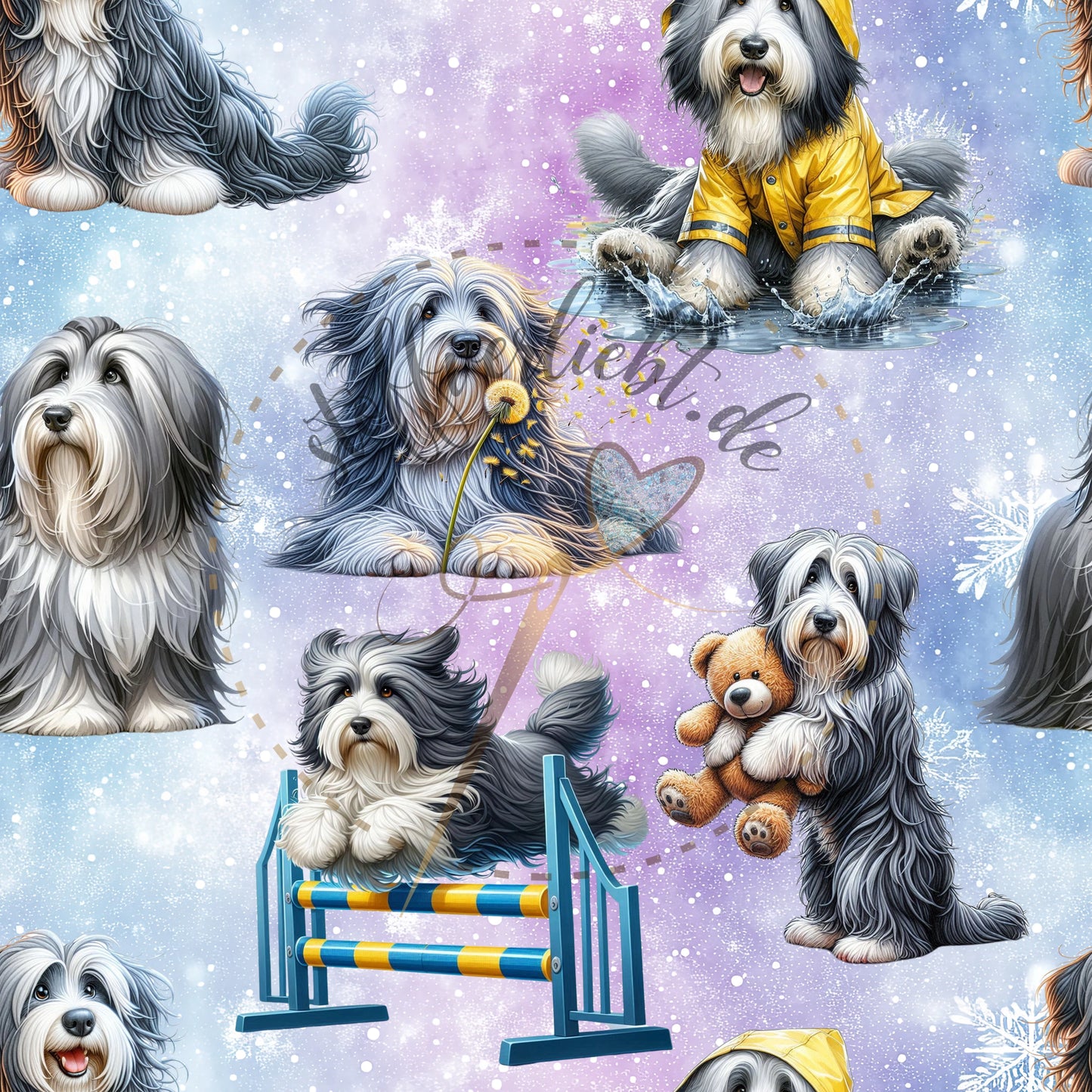 wasserfester Outdoorstoff - Bearded Collie - Beardie