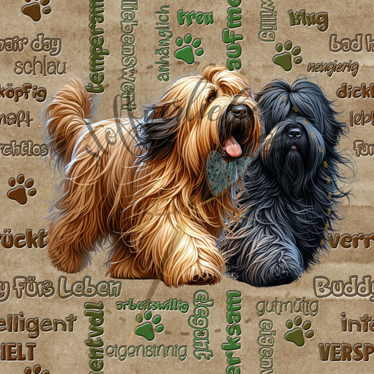 wasserfester Outdoorstoff - Briard mit Wesenszügen