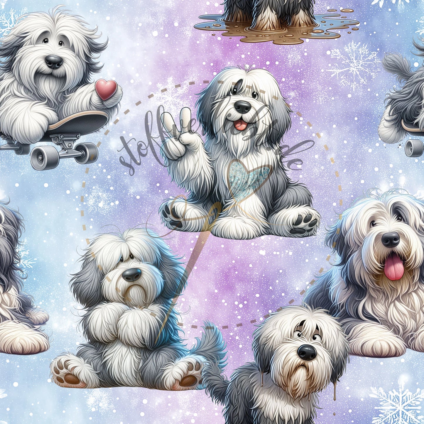 wasserfester Outdoorstoff - Old English Sheepdog Bobtail OES